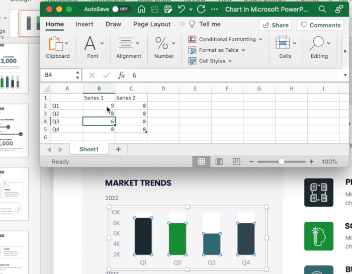 Excel Chart Powerpoint Presentation Slide Templates File